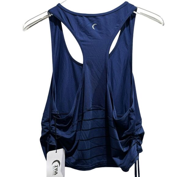 ZYIA Active Havana Cinched Tank Navy XL Workout Racerback Crop NWT - Picture 7 of 11